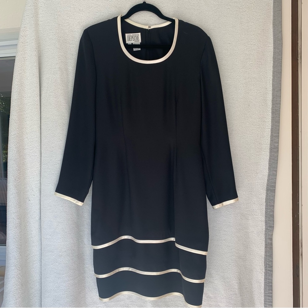 Vintage Depeche Mode black crepe dress, size 8
